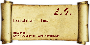 Leichter Ilma névjegykártya